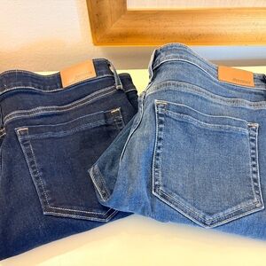 Two pairs of Revtown Women's Jeans in Dark & medium Blue